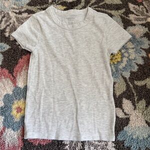 American Eagle Light Gray AE Waffle Hey Baby Tee